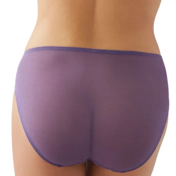 Wacoal Embrace Lace Hi Cut Panty Sz XL Grape - Picture 2 of 5